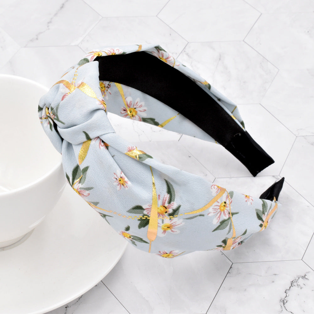 Wholesale Gold Daisy Flower Fabric Headband